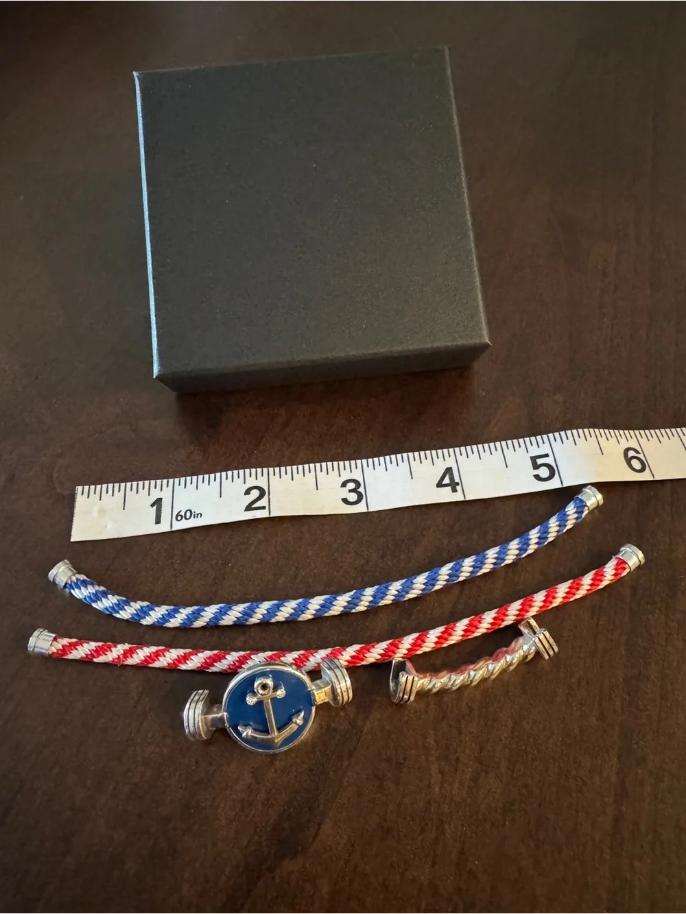 Brighton Nautical Red & Blue Rope Bracelets with Silver Connectors